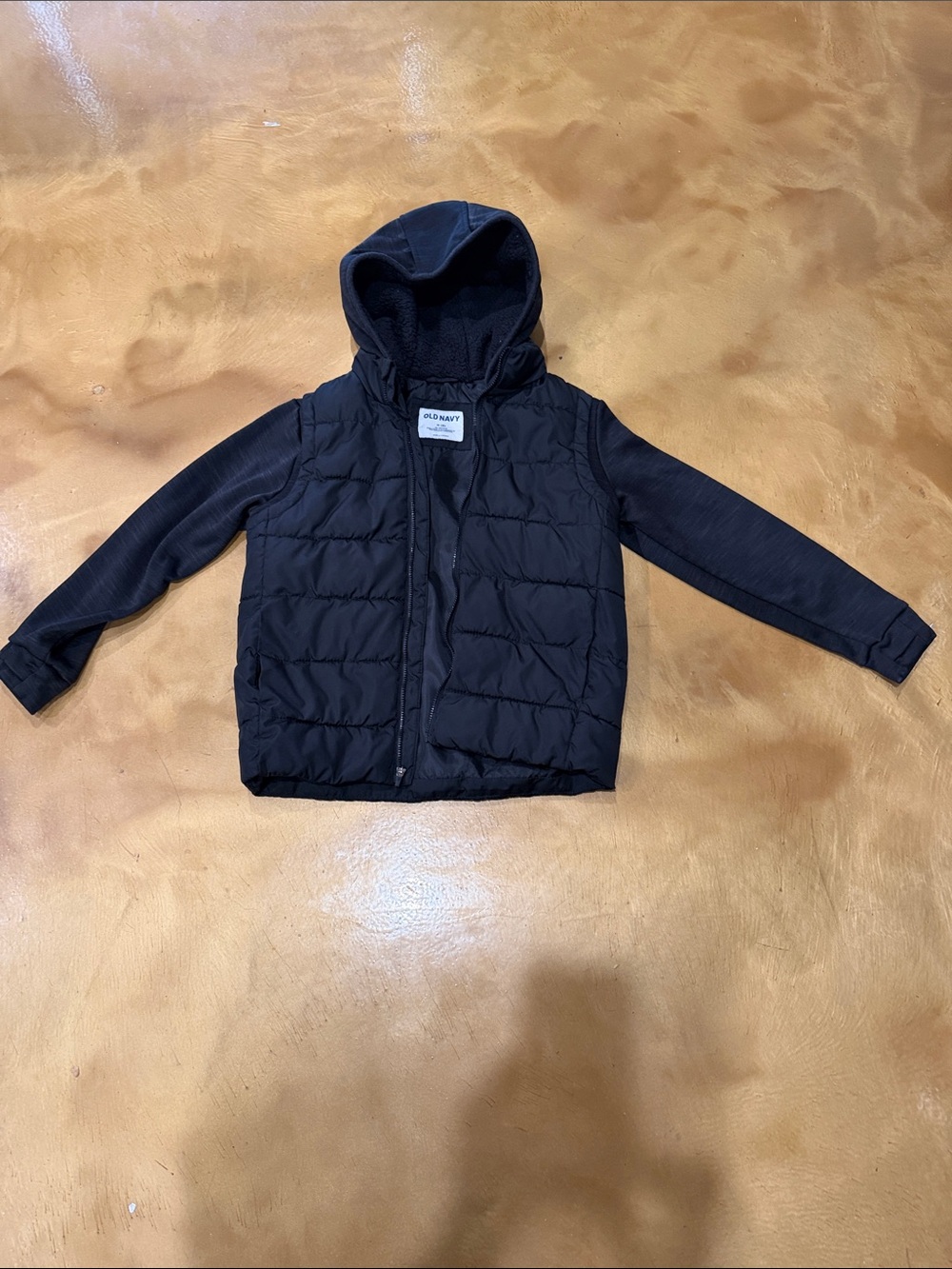 Old Navy Black Quilted Hoodie Jacket